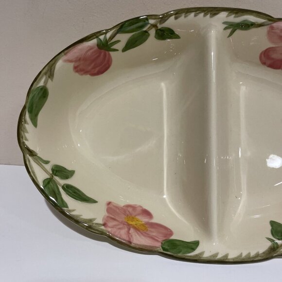 Vintage Franciscan Desert Rose Divided Serving Dish Made USA California 60s - Picture 2 of 9